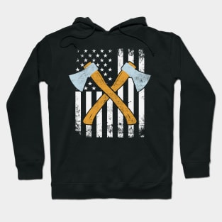 Axe Throwing USA American Flag Funny Hoodie